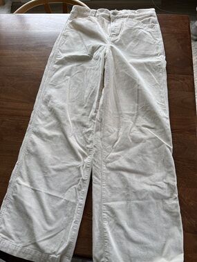 Madewell Emmet Wide Leg Corduroy Jeans in Off-White